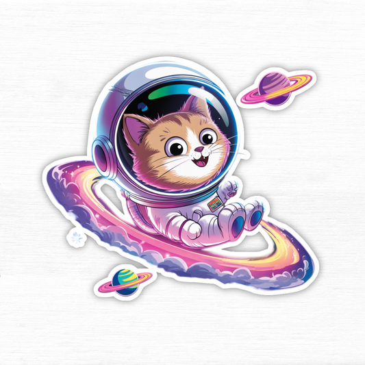 Cosmic Cat Explorer Vinyl Sticker