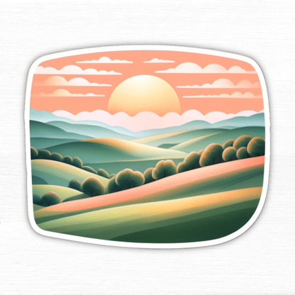 Peaceful Morning - Sunrise Landscape Vinyl Sticker
