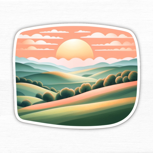 Peaceful Morning - Sunrise Landscape Vinyl Sticker