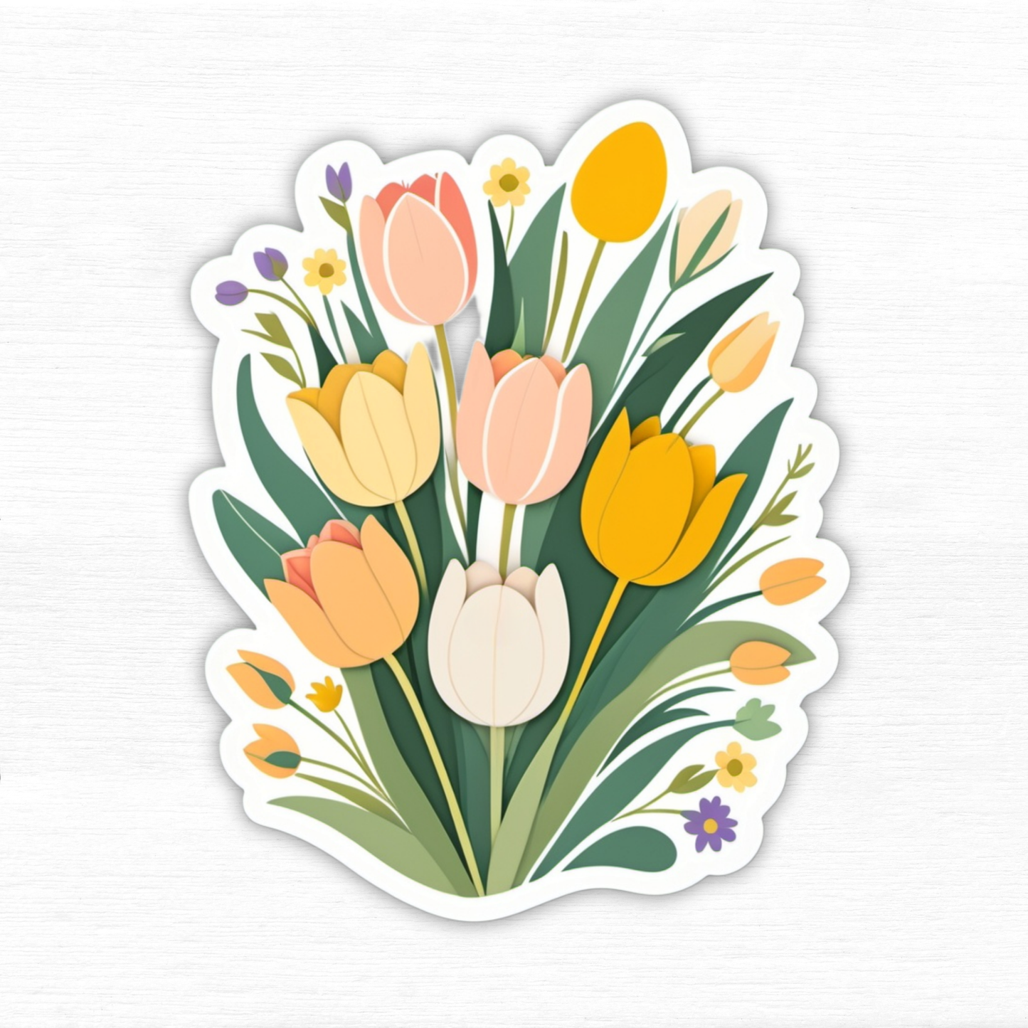 Cheerful Garden Bouquet Vinyl Sticker