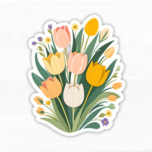 Cheerful Garden Bouquet Vinyl Sticker