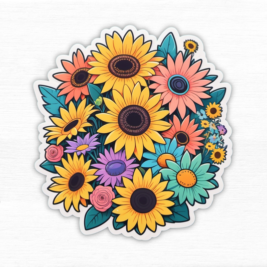 Bright Burst Floral Power Vinyl Sticker