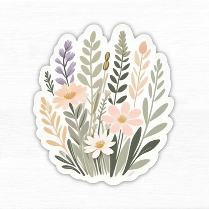 Botanical Meadow Bloom Vinyl Sticker