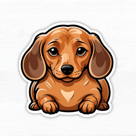 Happy Loaf Dog Vinyl Sticker featuring an adorable cartoon dog design for decoration.
