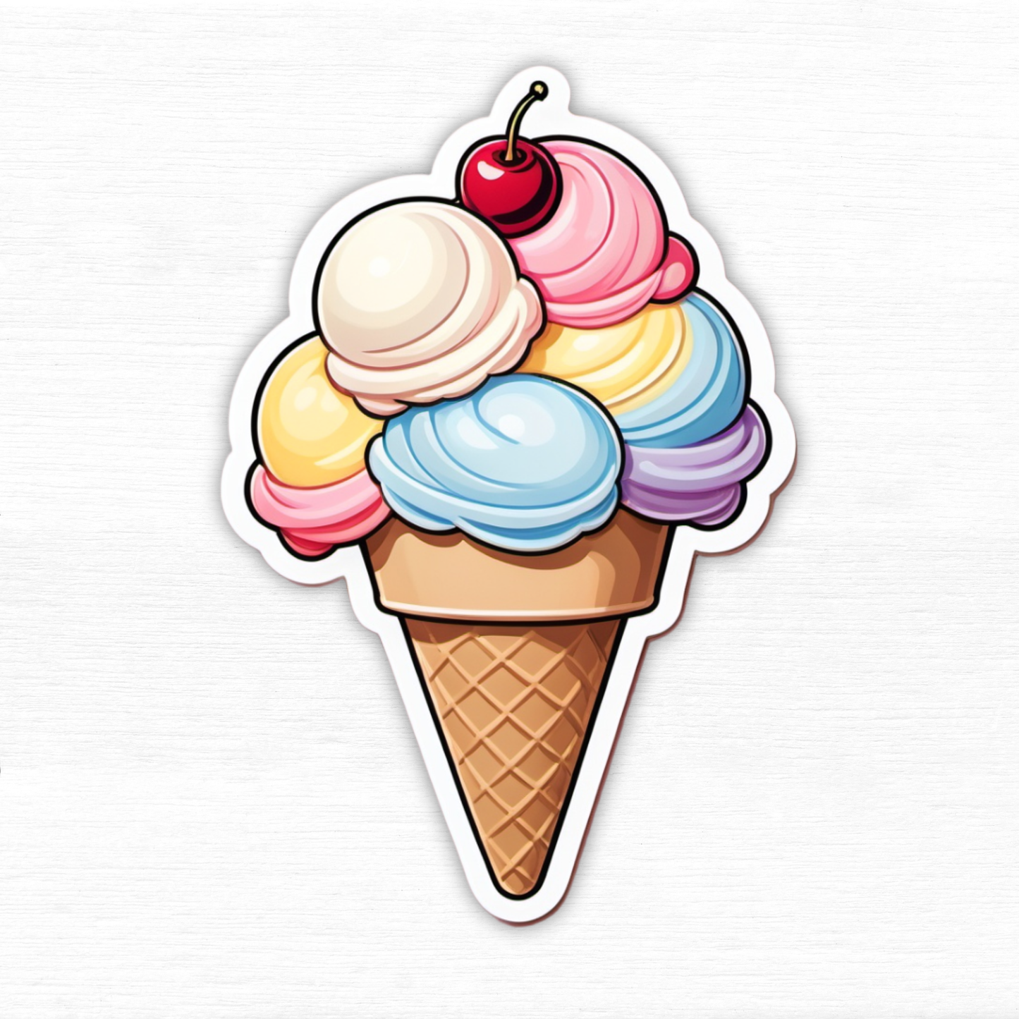 Cherry Scoop's Ice Cream Sticker