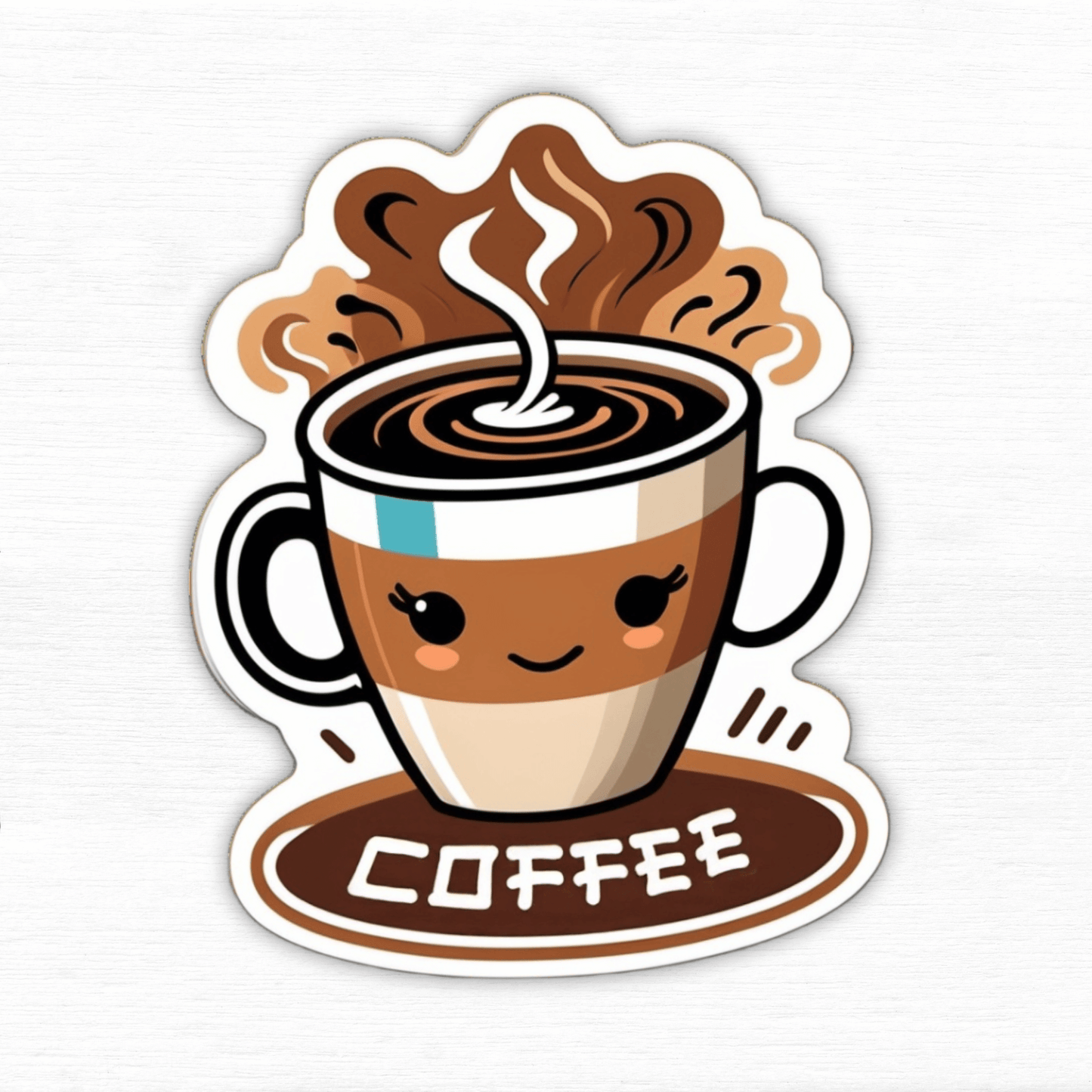 Powered by Coffee Sitcom Style Sticker