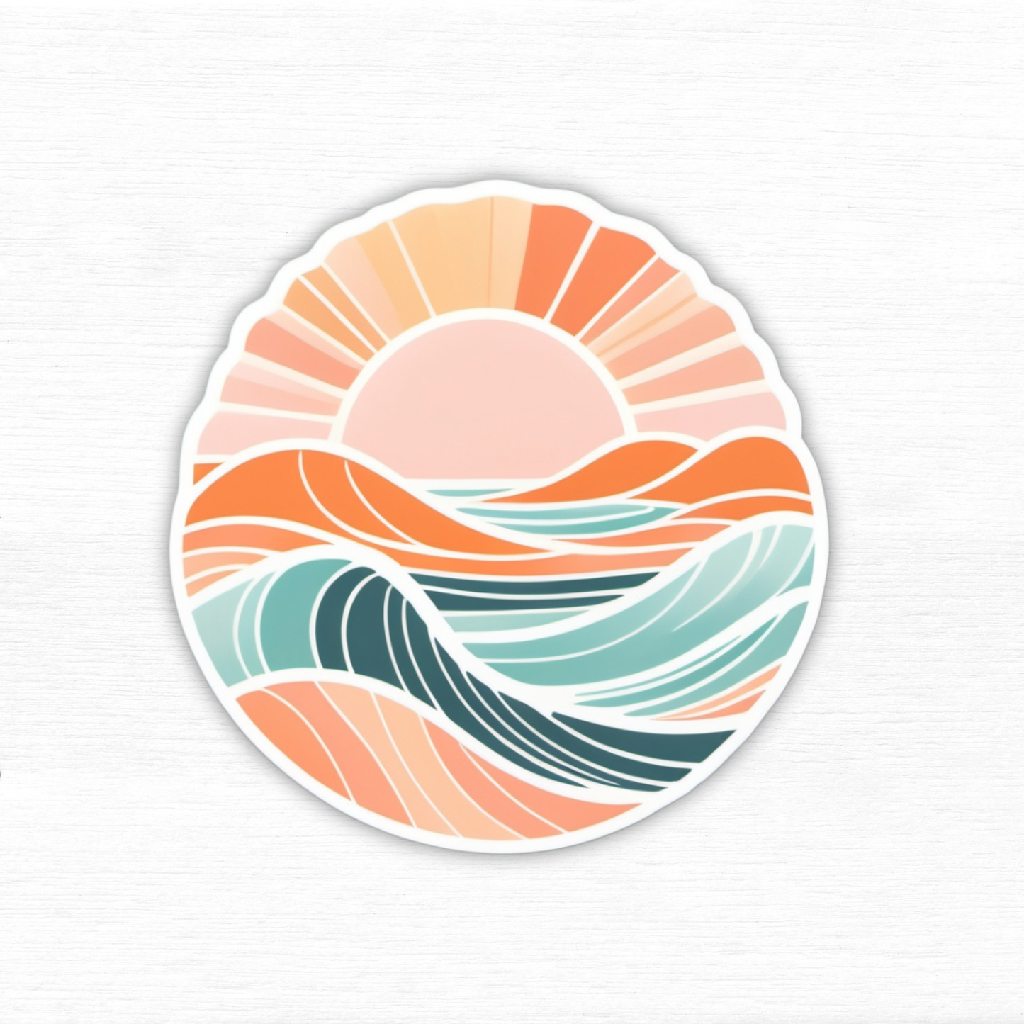 Sunlit Healing Waves – Anxiety Relief Vinyl Sticker #2