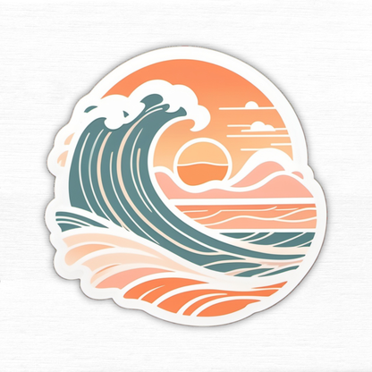 Sunlit Healing Waves – Anxiety Relief Vinyl Sticker