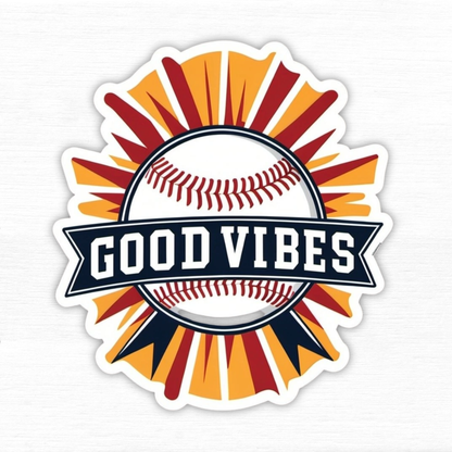 Good Vibes Only Baseball Sticker – Vibrant Team Edition