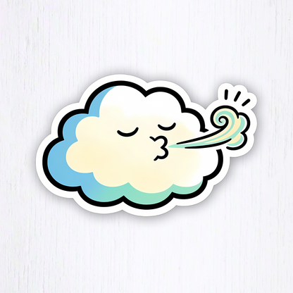 Breathe In Breathe Out – Kawaii Wellness Vinyl Sticker