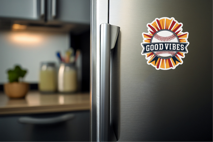 Good Vibes Only Baseball Sticker – Vibrant Team Edition
