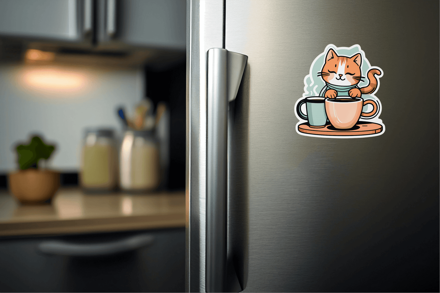 Café Cat Spill – Aesthetic Pour Over Coffee & Cozy Workspace Sticker