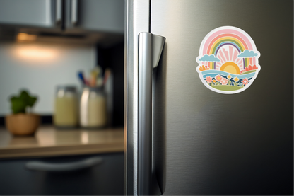 Sunniest Day Retro Rainbow Pastel Sticker