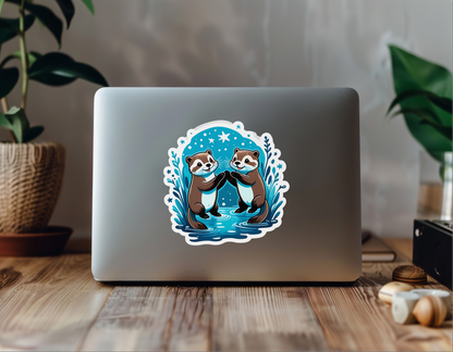 Smiling Otters Vinyl Sticker – Cuteness Overload