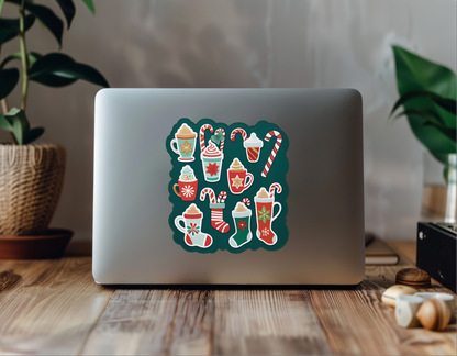 Merry Delights: Festive Holiday Motif Sticker