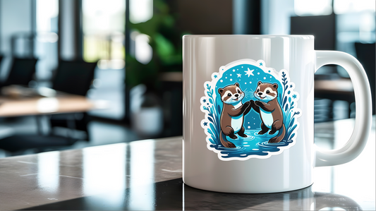Smiling Otters Vinyl Sticker – Cuteness Overload