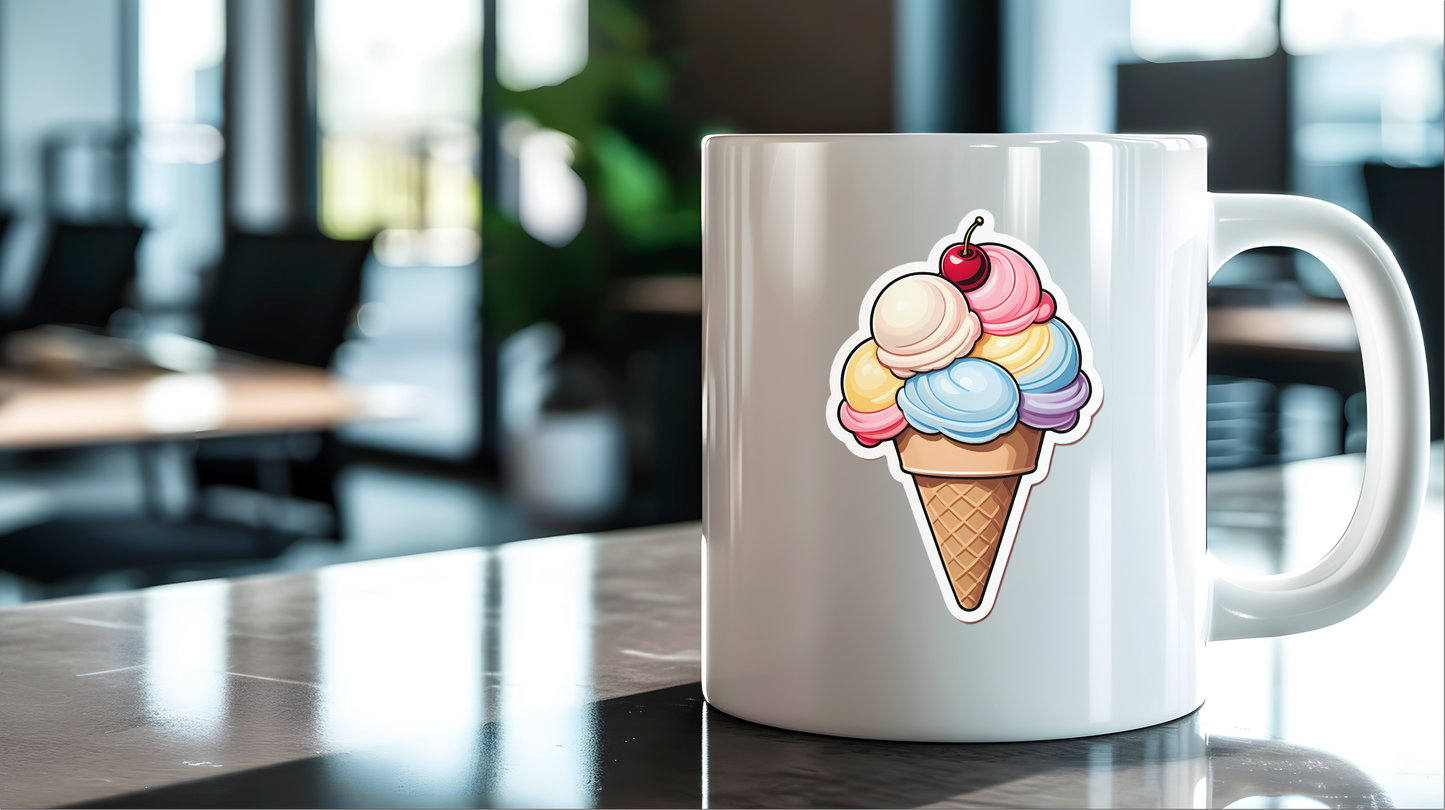 Cherry Scoop's Ice Cream Sticker