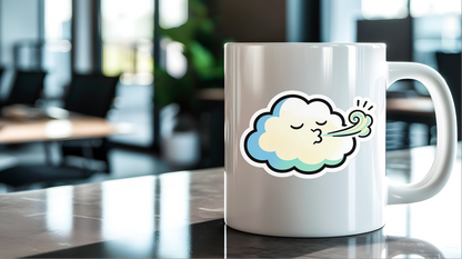 Breathe In Breathe Out – Kawaii Wellness Vinyl Sticker