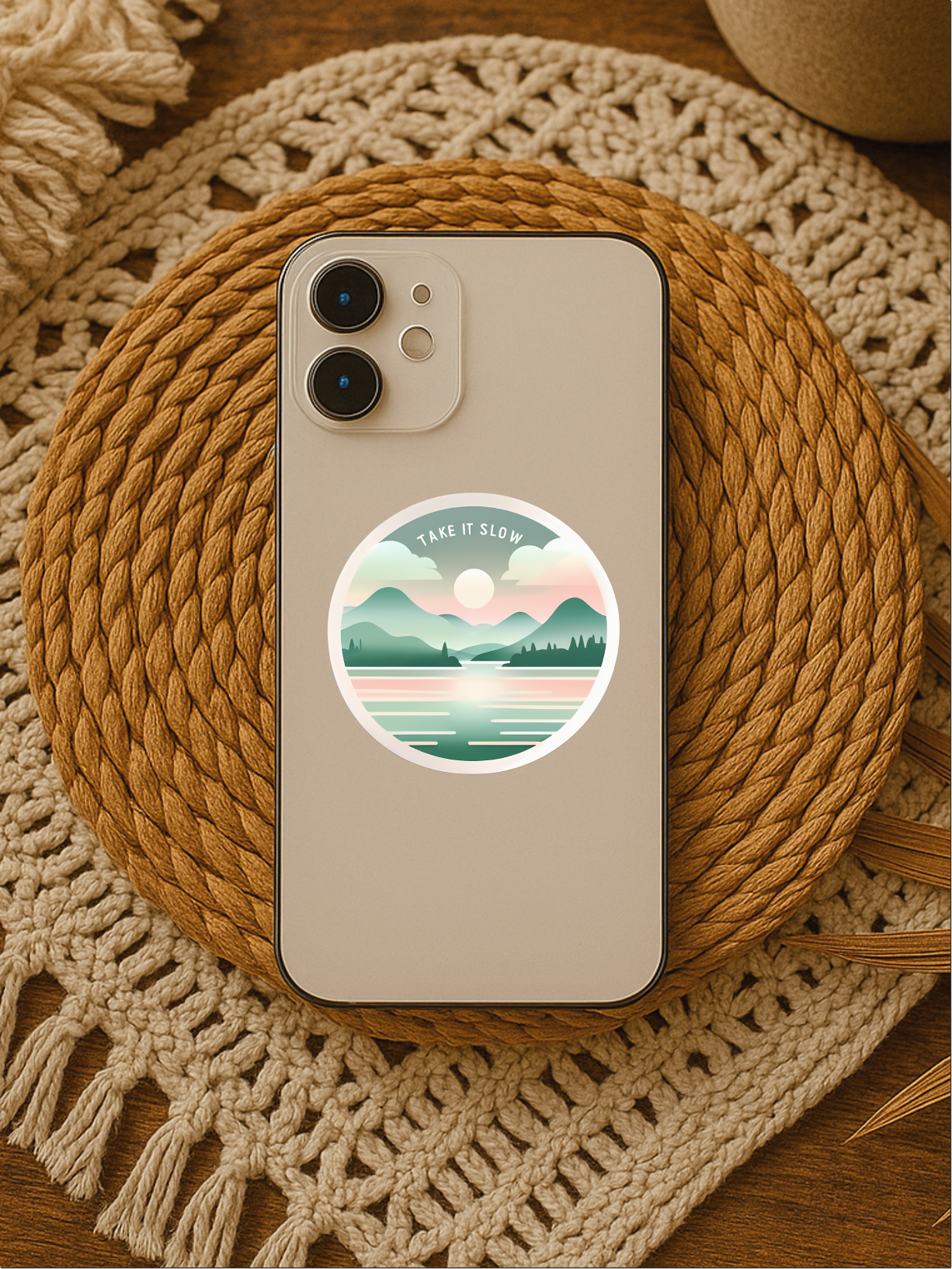 Serenity: Calming Flow Affirmation Vinyl Sticker