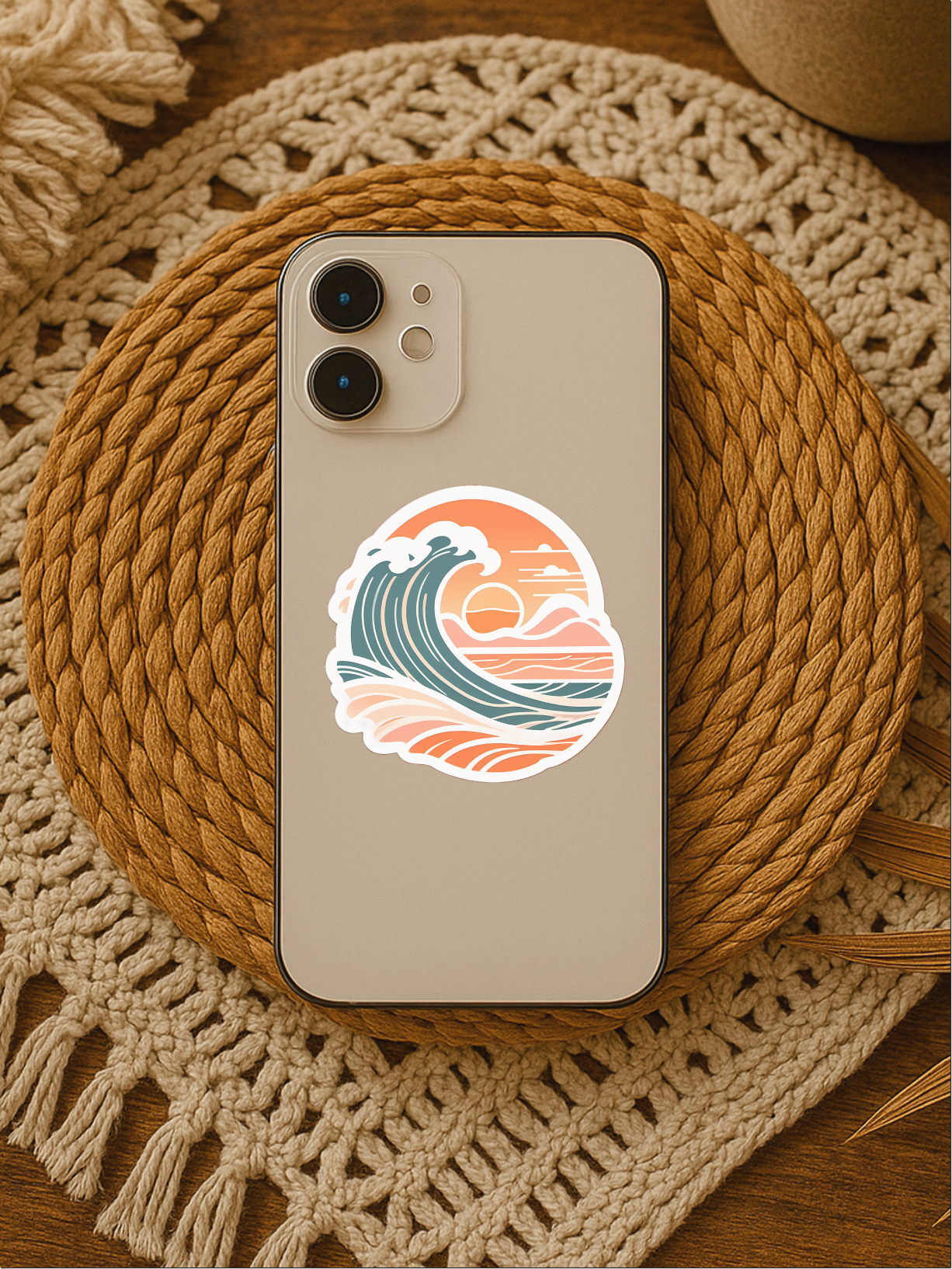Sunlit Healing Waves – Anxiety Relief Vinyl Sticker