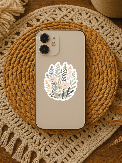 Botanical Meadow Bloom Vinyl Sticker