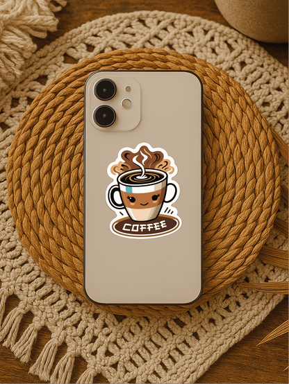 Powered by Coffee Sitcom Style Sticker