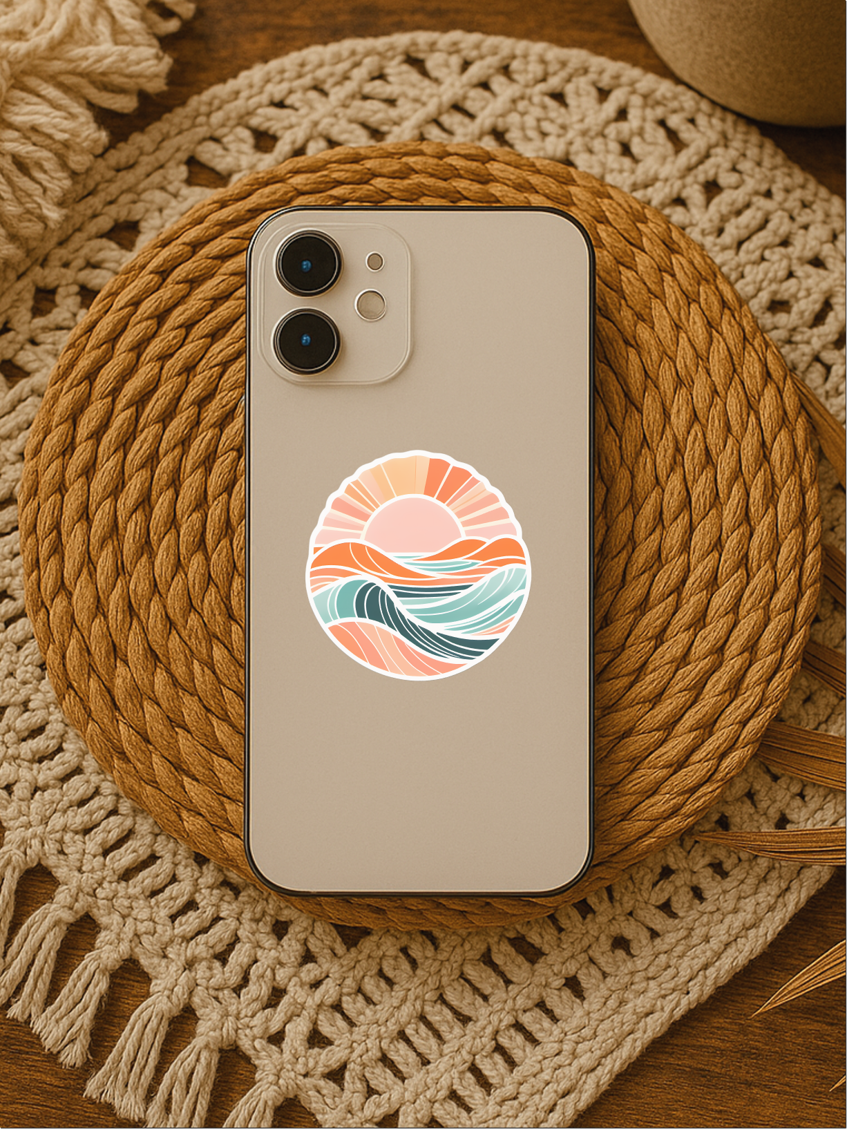 Sunlit Healing Waves – Anxiety Relief Vinyl Sticker #2