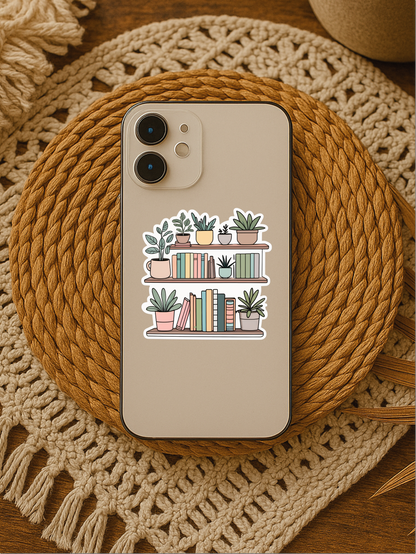 Cool Bookshelf Vinyl Sticker