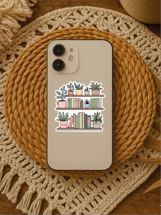 Cool Bookshelf Vinyl Sticker