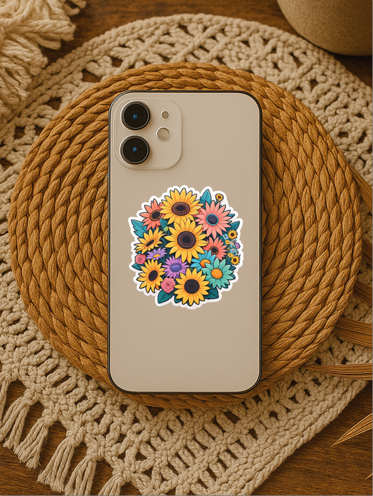 Bright Burst Floral Power Vinyl Sticker
