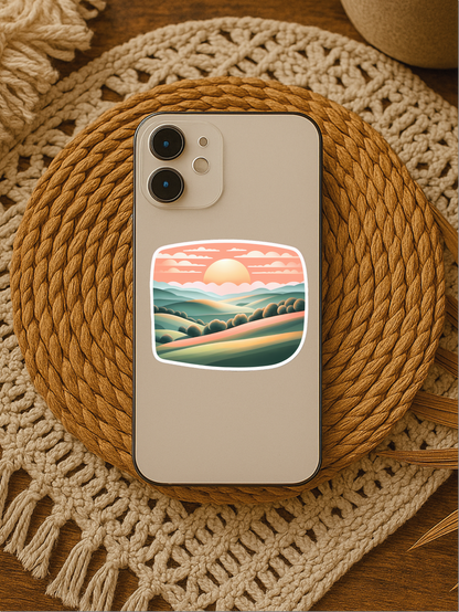 Peaceful Morning - Sunrise Landscape Vinyl Sticker