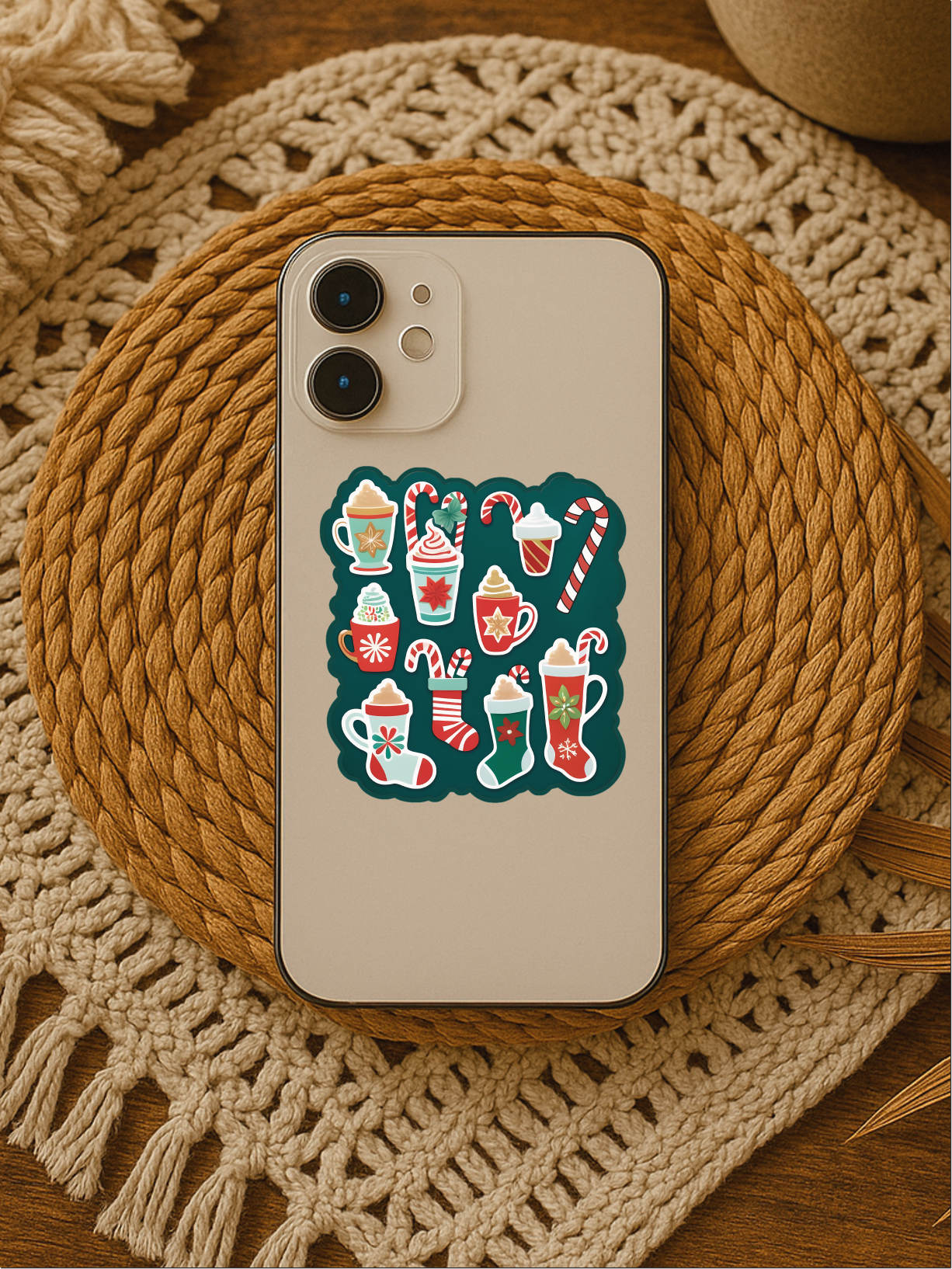 Merry Delights: Festive Holiday Motif Sticker