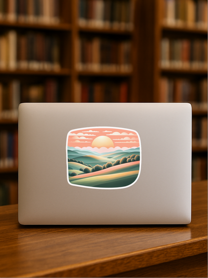 Peaceful Morning - Sunrise Landscape Vinyl Sticker