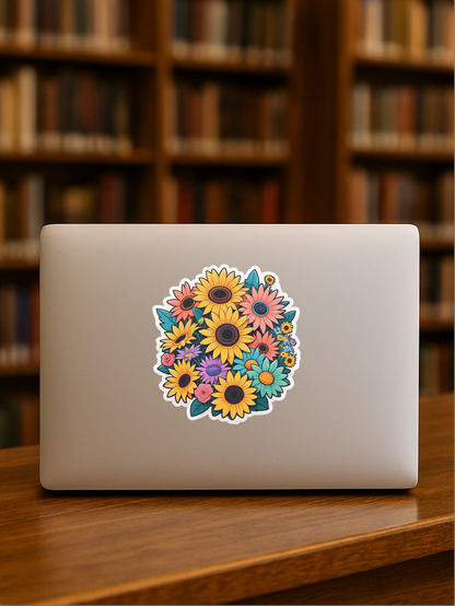 Bright Burst Floral Power Vinyl Sticker