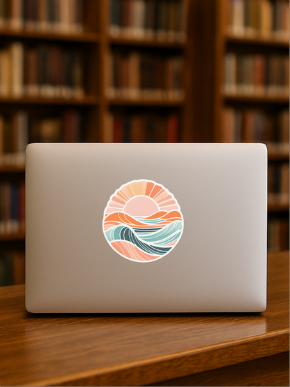 Sunlit Healing Waves – Anxiety Relief Vinyl Sticker #2