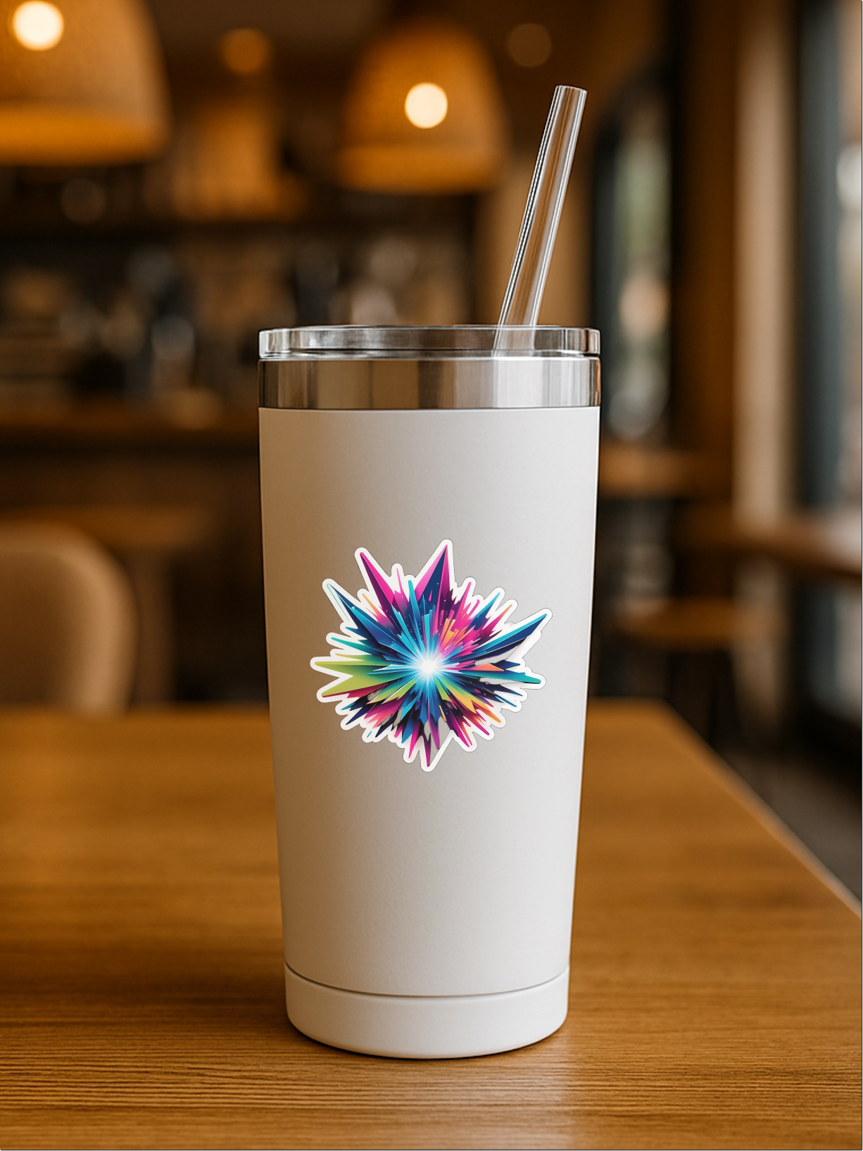 Futurist Color Quartz – Abstract Prism-Shard Vinyl Sticker