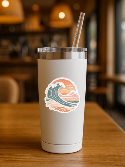 Sunlit Healing Waves – Anxiety Relief Vinyl Sticker