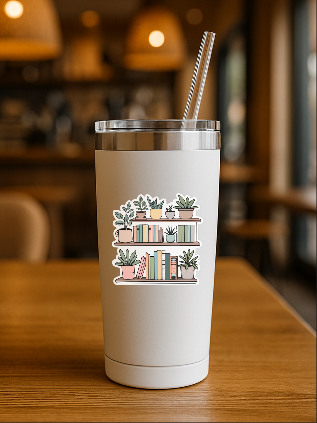 Cool Bookshelf Vinyl Sticker