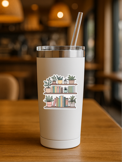 Cool Bookshelf Vinyl Sticker
