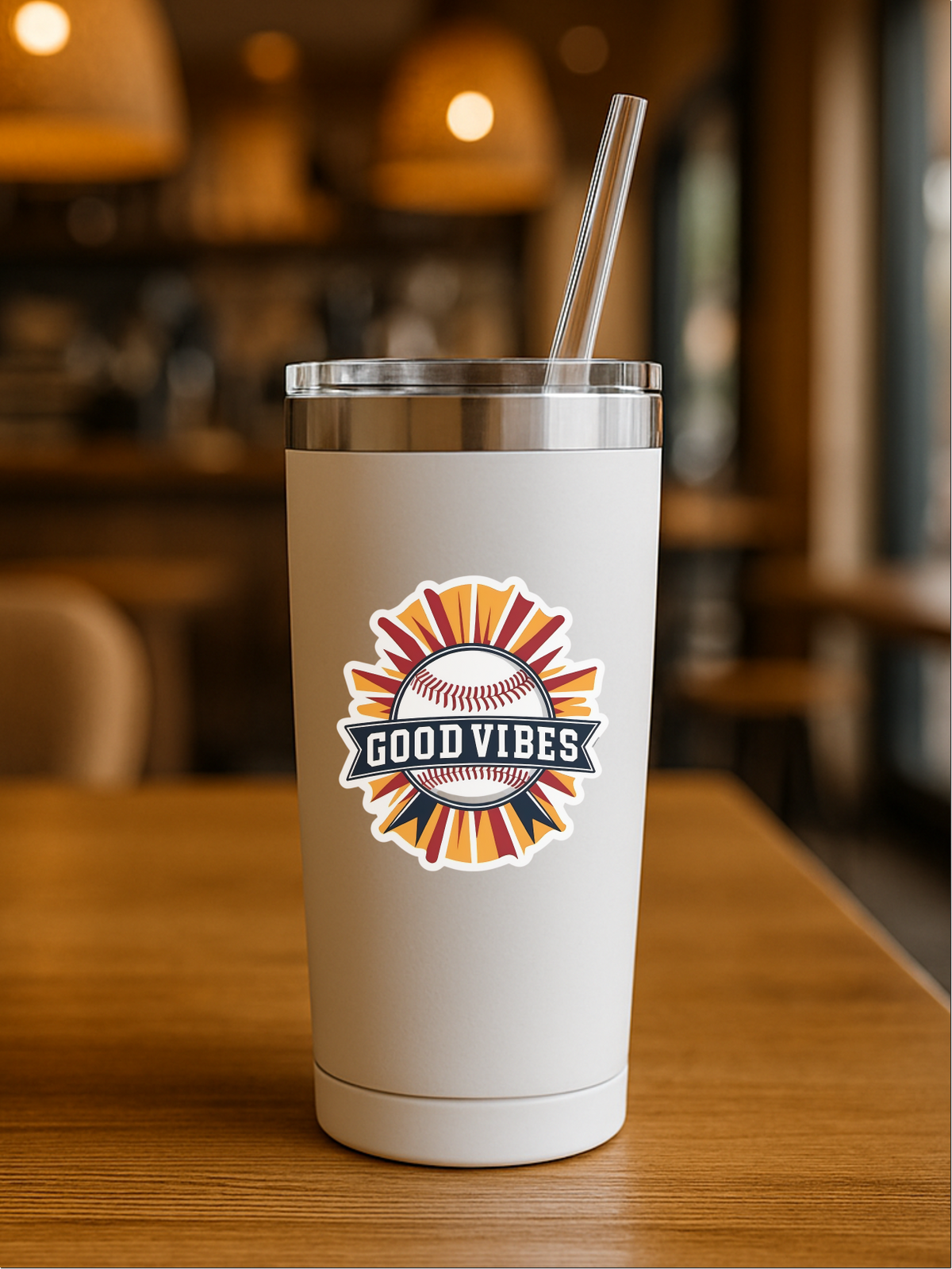 Good Vibes Only Baseball Sticker – Vibrant Team Edition