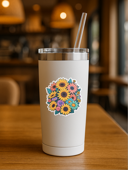 Bright Burst Floral Power Vinyl Sticker