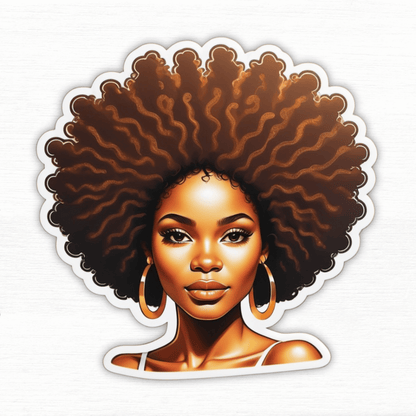 Melanin Magic Afro Queen Sticker