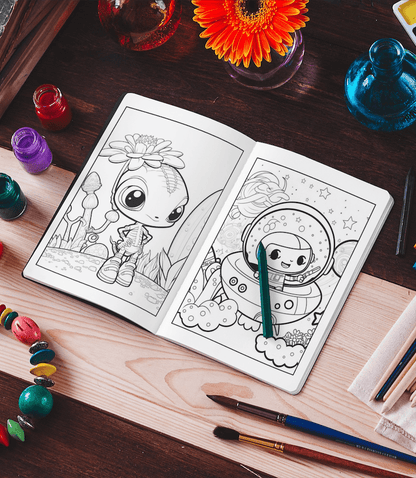 Adorable Alien Coloring Book for Kids - Harris Creative Designs