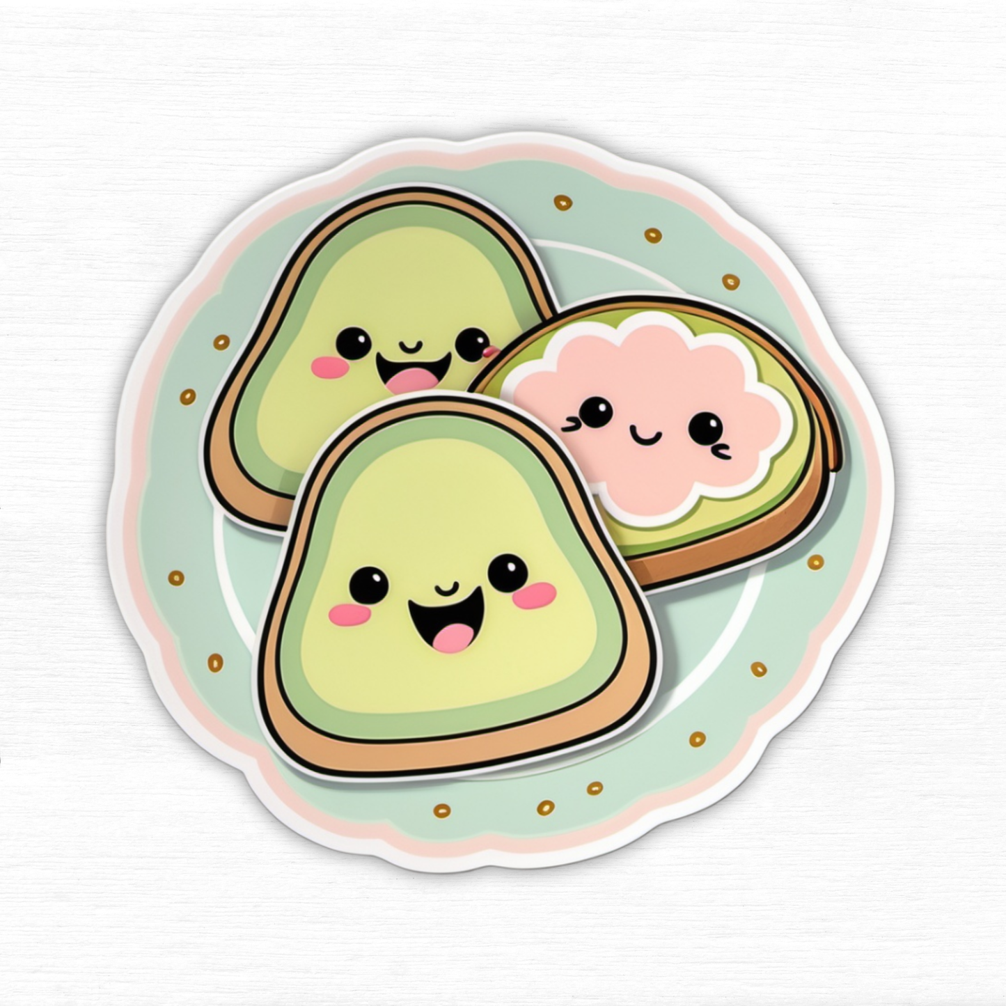 Pastel Avocado Toast Vibes Sticker