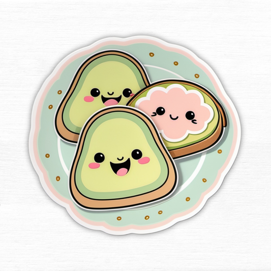 Pastel Avocado Toast Vibes Sticker