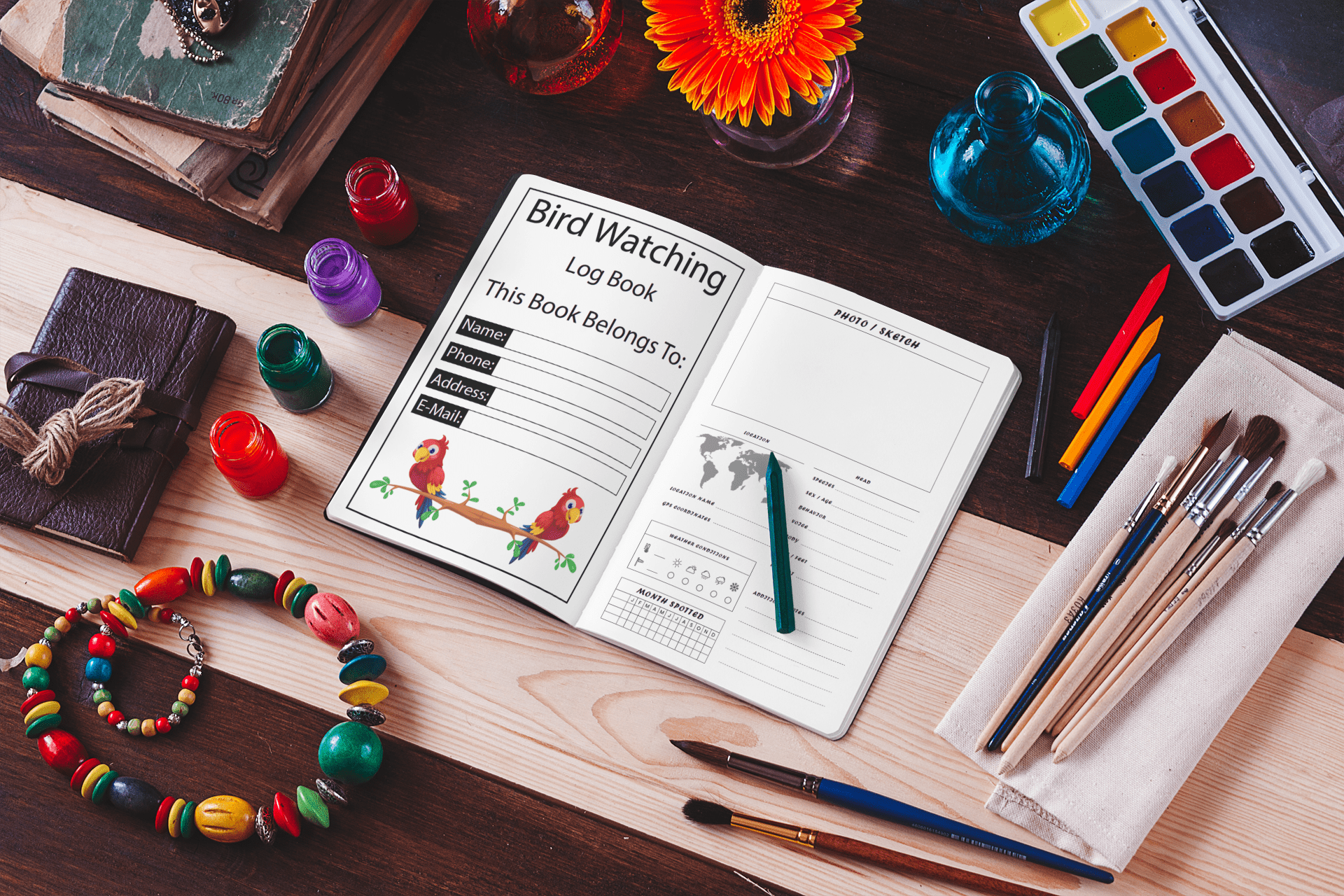 Bird watching Logbook - Harris Creative Designs