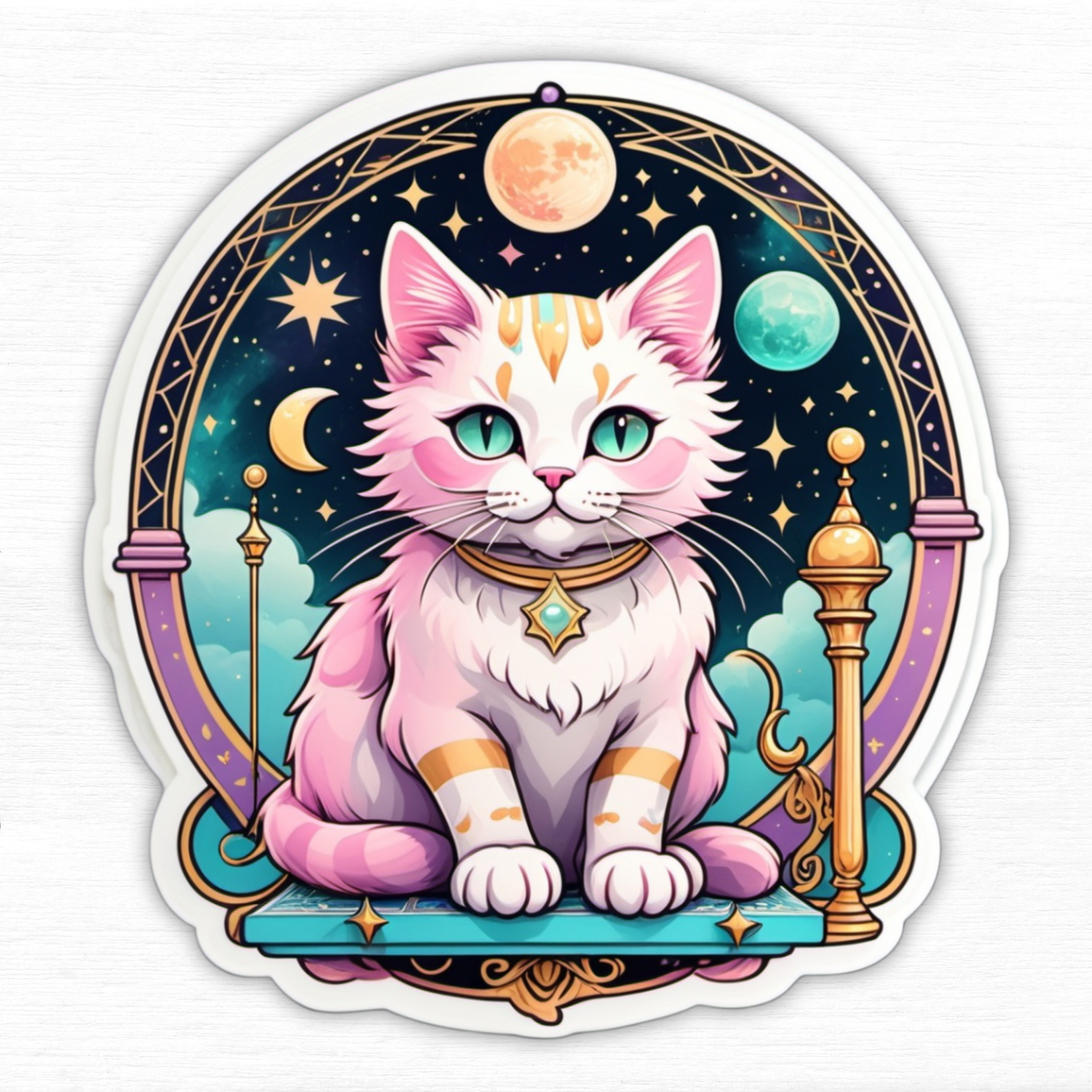 Nova Dreams Tarot Cat - Artistique Vinyl Sticker