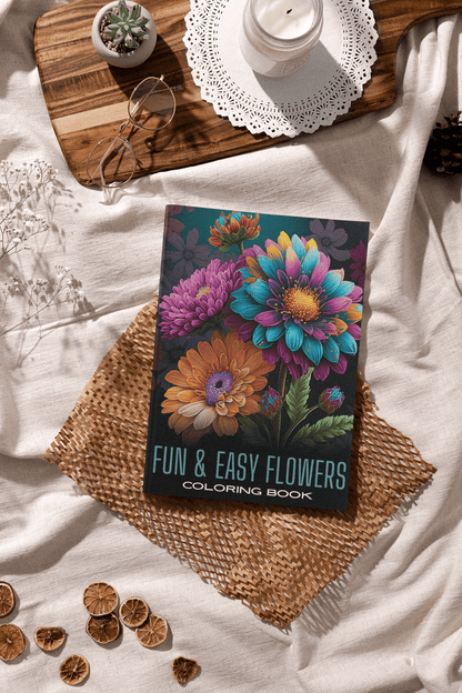 Fun & Easy Flowers Coloring Book - Harris Creative Designs