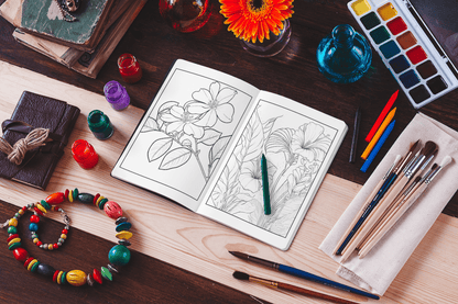 Fun & Easy Flowers Coloring Book - Harris Creative Designs
