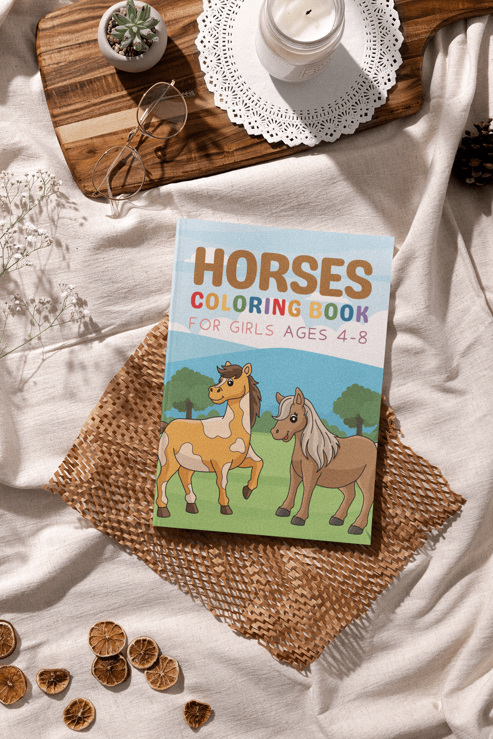 Horses Coloring Book for Girls - Harris Creative Designs